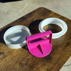 Vintage Tupperware Hamburger Press Set Pink and White